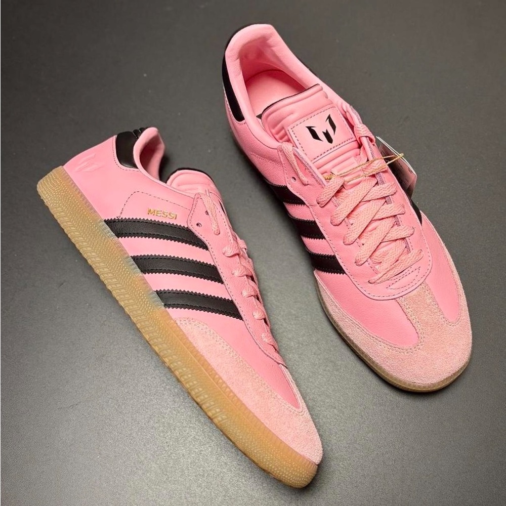 adidas MESSI Pink and Black Sambas